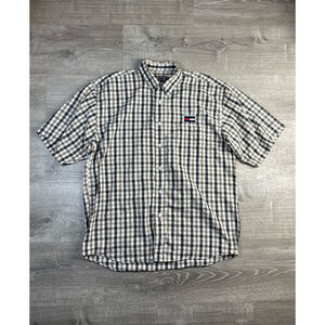 Vintage Tommy Hilfiger Plaid Button Down Size L Beige